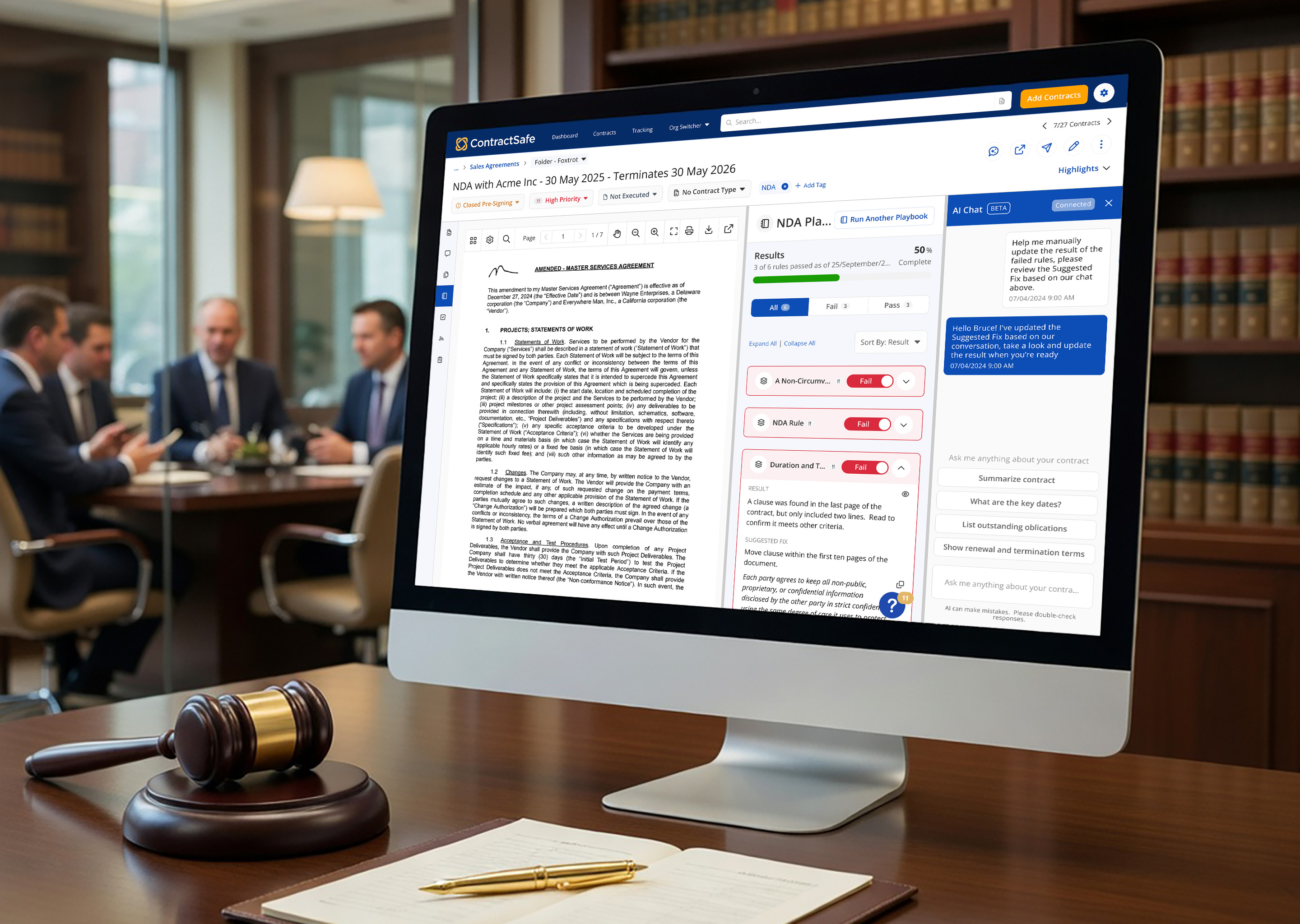 ContractSafe on a desk
